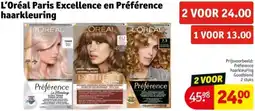 Kruidvat L'Oréal Paris Excellence en Préférence haarkleuring aanbieding