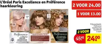 Kruidvat L'Oréal Paris Excellence en Préférence haarkleuring aanbieding