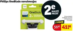 Kruidvat Philips OneBlade navulmesjes aanbieding