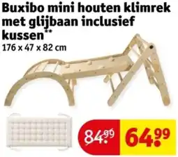 Kruidvat Buxibo mini houten klimrek met glijbaan inclusief kussen aanbieding