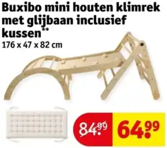 Kruidvat Buxibo mini houten klimrek met glijbaan inclusief kussen aanbieding