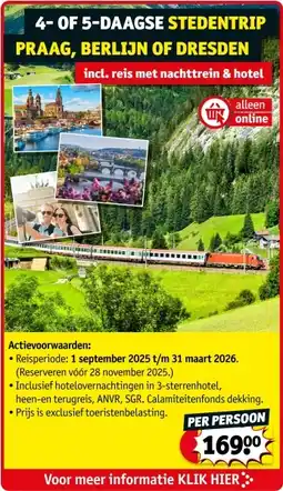 Kruidvat Stedentrip praag, berlijn of dresden aanbieding