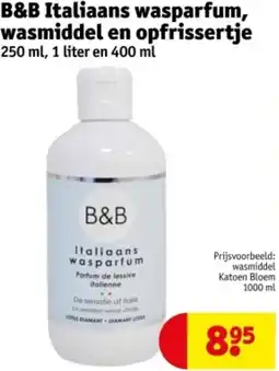 Kruidvat B&B Italiaans wasparfum, wasmiddel en opfrissertje aanbieding