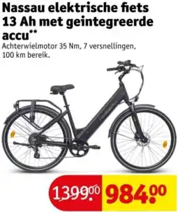 Kruidvat Nassau elektrische fiets 13 Ah met geintegreerde accu aanbieding