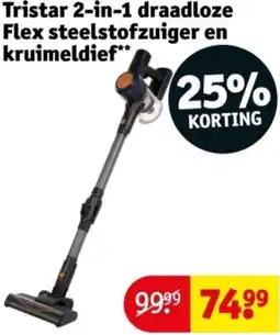 Kruidvat Tristar 2-in-1 draadloze Flex steelstofzuiger en kruimeldief aanbieding