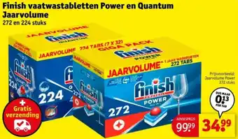 Kruidvat Finish vaatwastabletten Power en Quantum Jaarvolume aanbieding