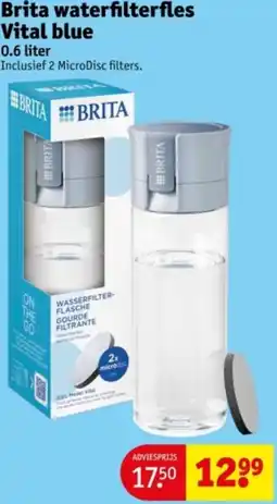 Kruidvat Brita waterfilterfles Vital blue aanbieding