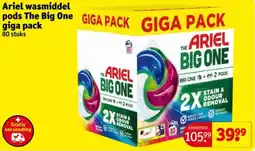 Kruidvat Ariel wasmiddel pods The Big One giga pack aanbieding