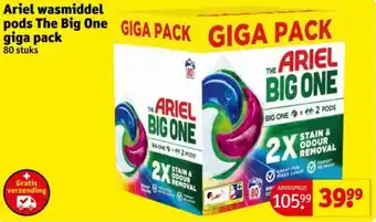 Kruidvat Ariel wasmiddel pods The Big One giga pack aanbieding