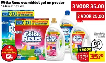 Kruidvat Witte Reus wasmiddel gel en poeder aanbieding