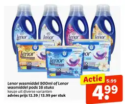 Wibra Lenor wasmiddel of Lenor wasmiddel pods 16 stuks aanbieding