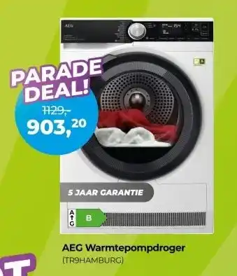EP Beerepoot AEG Warmtepompdroger TR9HAMBURG aanbieding