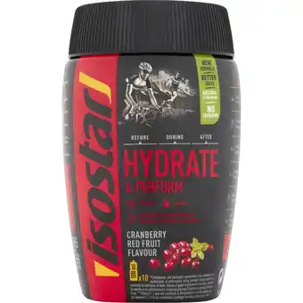Albert Heijn Isostar Hydrate & perform cranberry red fruit aanbieding