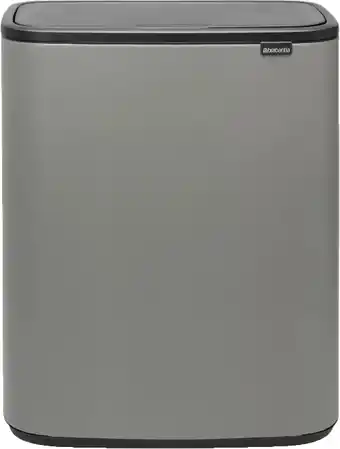 Coolblue Brabantia Bo Touch Bin 60 Liter Mineral Concrete Grey aanbieding