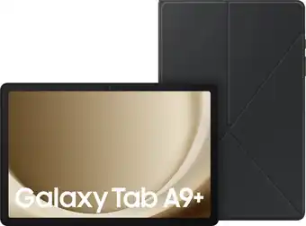Coolblue Samsung Galaxy Tab A9 Plus 11 inch 128GB Wifi Zilver + Book Case Zwart aanbieding