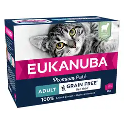 Zooplus Inhoud: 48x85g Eukanuba Grain Free Adult Lam Nat Kattenvoer aanbieding