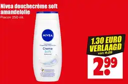 Dirk Nivea douchecrème soft amandelolie aanbieding
