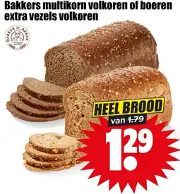 Dirk Bakkers multikorn volkoren of boeren extra vezels volkoren aanbieding