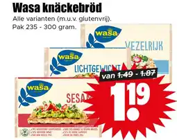 Dirk Wasa knäckebröd aanbieding