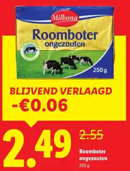 Lidl Roomboter ongezouten aanbieding