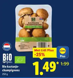 Lidl Bio kastanje champignons aanbieding