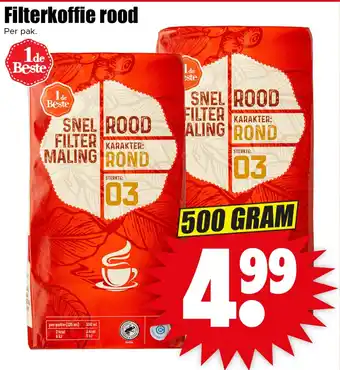 Dirk Filterkoffie rood aanbieding