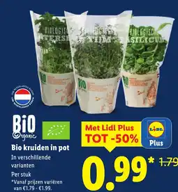 Lidl Bio kruiden in pot aanbieding