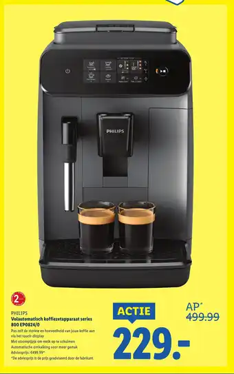 Lidl Philips Volautomatisch koffiezetapparaat series 800 EP0824/0 aanbieding