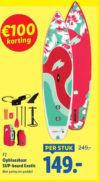 Lidl F2 Opblaasbaar SUP board Exotic aanbieding