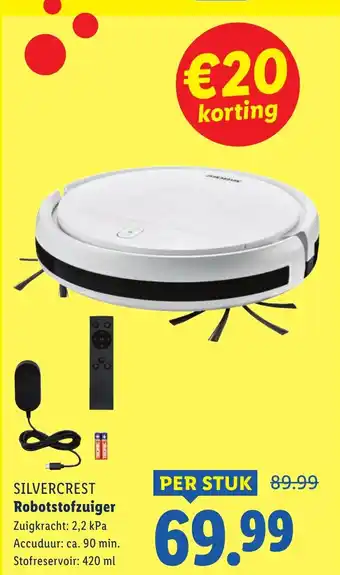 Lidl Silvercrest robotstofzuiger aanbieding