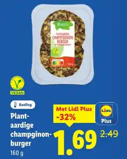 Lidl Plant aardige champginon burger aanbieding