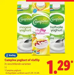 Lidl Campina yoghurt of vlaflip aanbieding