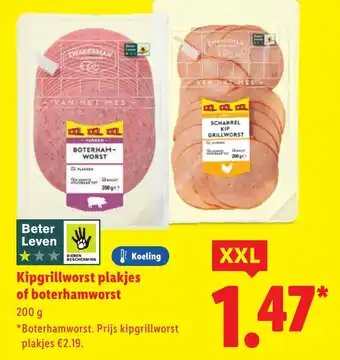 Lidl Kipgrillworst plakjes of boterhamworst XXL aanbieding