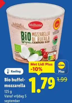 Lidl Bio buffel mozzarella aanbieding