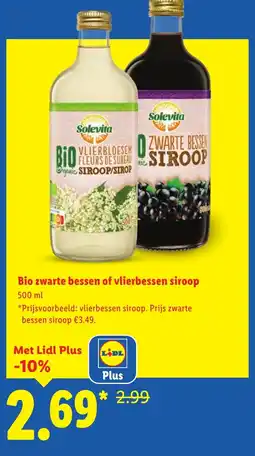 Lidl Bio zwarte bessen of vlierbessen siroop aanbieding