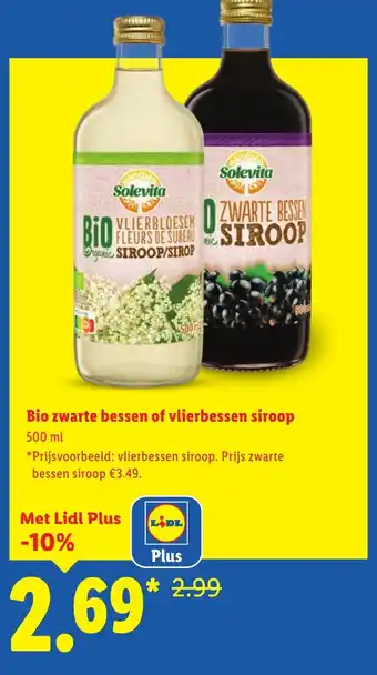 Lidl Bio zwarte bessen of vlierbessen siroop aanbieding