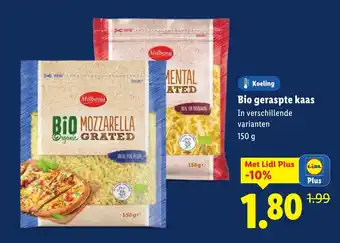 Lidl Bio geraspte kaas aanbieding