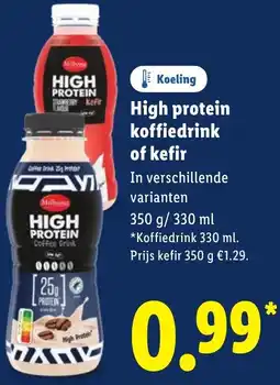 Lidl High protein koffiedrink of kefir aanbieding