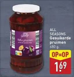 ALDI ALL SEASONS Gesuikerde pruimen aanbieding