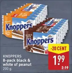 ALDI KNOPPERS 8 pack black & white of peanut aanbieding