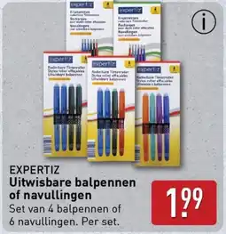 ALDI Expertiz Uitwisbare balpennen of navullingen aanbieding
