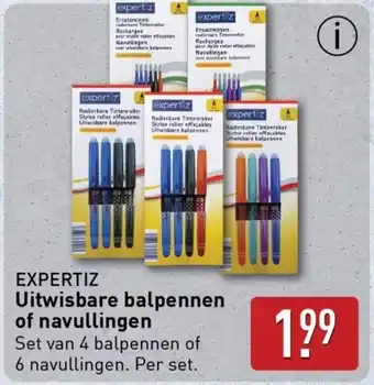 ALDI Expertiz Uitwisbare balpennen of navullingen aanbieding