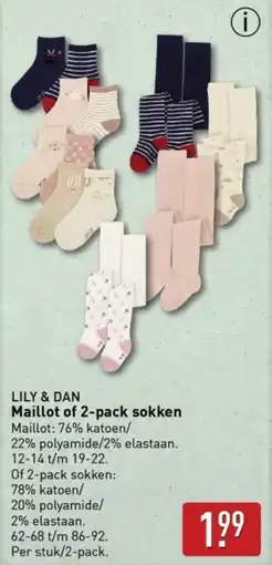 ALDI LILY & DAN Maillot of 2 pack sokken aanbieding