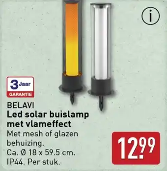 ALDI BELAVI Led solar buislamp met vlameffect aanbieding