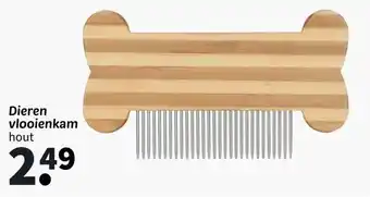 Wibra Dieren vlooienkam hout aanbieding