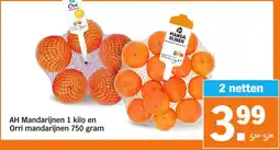 Albert Heijn AH Mandarijnen en Orri mandarijnen aanbieding