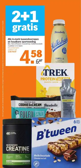 Albert Heijn Alle A-merk tussendoorrepen en houdbare sportvoeding aanbieding