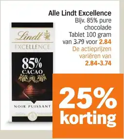 Albert Heijn Alle Lindt Excellence aanbieding