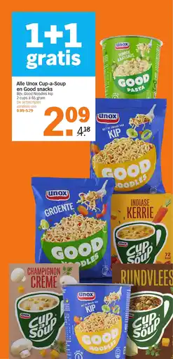 Albert Heijn Alle Unox Cup-a-Soup en Good snacks aanbieding