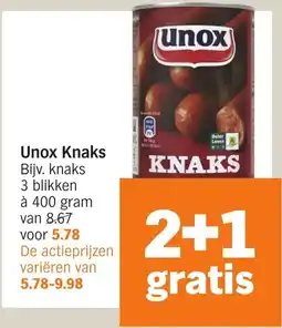 Albert Heijn Unox Knaks aanbieding